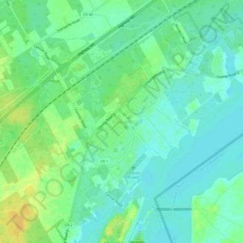 Mappa topografica Iroquois, altitudine, rilievo