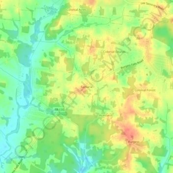 Mappa topografica Samaria, altitudine, rilievo
