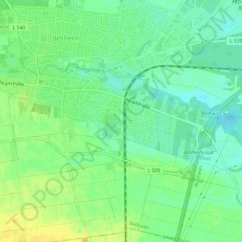 Mappa topografica Kardex-Platz, altitudine, rilievo