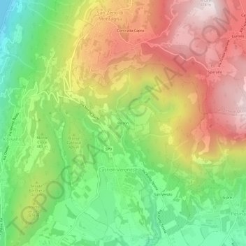 Mappa topografica Pizzon, altitudine, rilievo