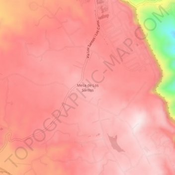 Mappa topografica Mesa los Santos, altitudine, rilievo