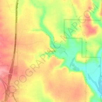 Mappa topografica Arcosanti, altitudine, rilievo