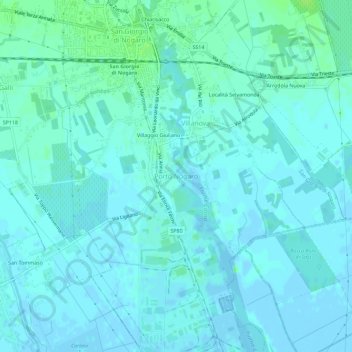 Mappa topografica Porto Nogaro, altitudine, rilievo