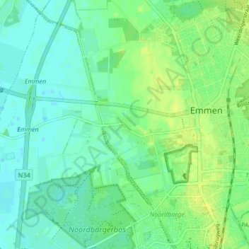 Mappa topografica Westenesch, altitudine, rilievo