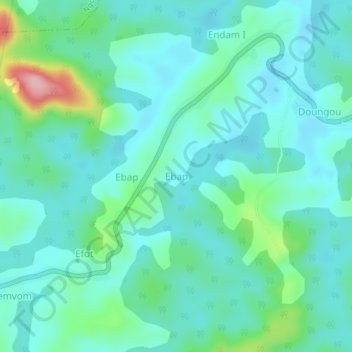 Mappa topografica Ebap, altitudine, rilievo