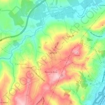 Mappa topografica Loja Nova, altitudine, rilievo