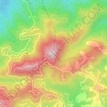 Mappa topografica Pico do Imbiri, altitudine, rilievo