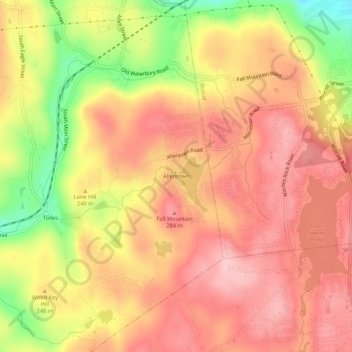 Mappa topografica Allentown, altitudine, rilievo