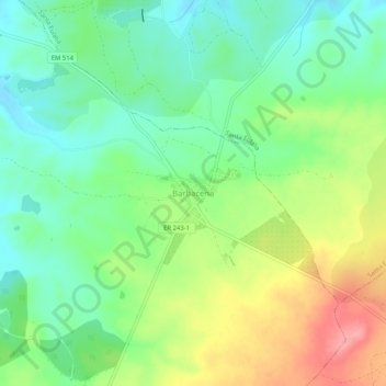 Mappa topografica Barbacena, altitudine, rilievo