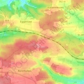 Mappa topografica Wulkersdorf, altitudine, rilievo