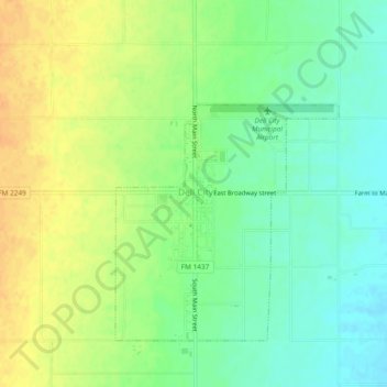 Mappa topografica Dell City, altitudine, rilievo