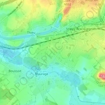 Mappa topografica Saint-Jean, altitudine, rilievo