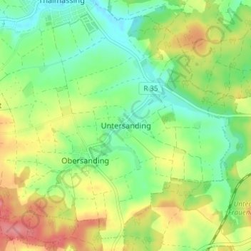 Mappa topografica Untersanding, altitudine, rilievo