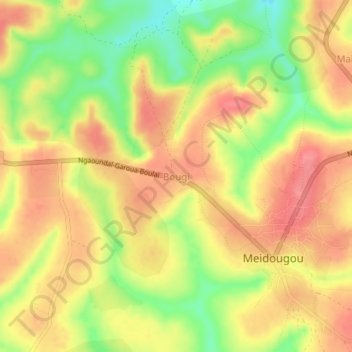 Mappa topografica Bougi, altitudine, rilievo