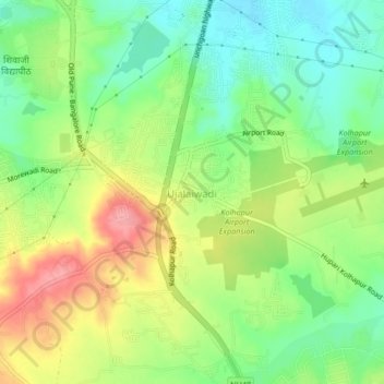 Mappa topografica Ujalaiwadi, altitudine, rilievo