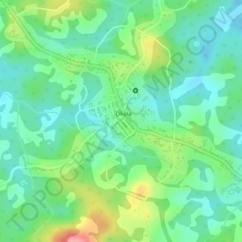 Mappa topografica Centre Commercial d'okola, altitudine, rilievo