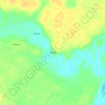 Mappa topografica Craibá, altitudine, rilievo