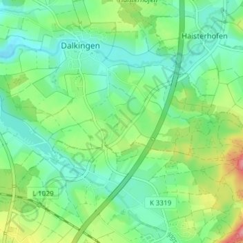 Mappa topografica Weiler, altitudine, rilievo