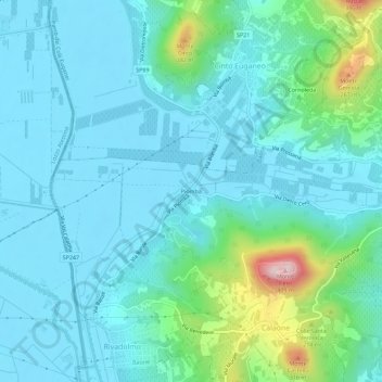 Mappa topografica Piombà, altitudine, rilievo