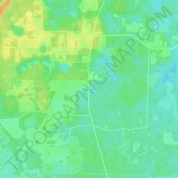 Mappa topografica Bay Lake, altitudine, rilievo