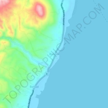 Mappa topografica Bulasa, altitudine, rilievo