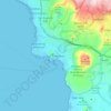 Mappa topografica Los Cristianos, altitudine, rilievo