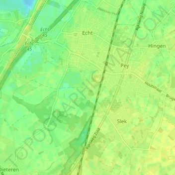 Mappa topografica Gebroek, altitudine, rilievo