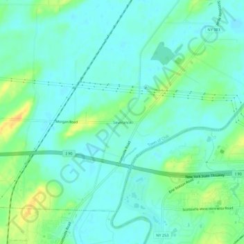 Mappa topografica Severance, altitudine, rilievo