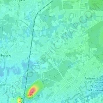 Mappa topografica Korspel, altitudine, rilievo