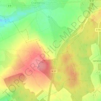 Mappa topografica Chasel, altitudine, rilievo