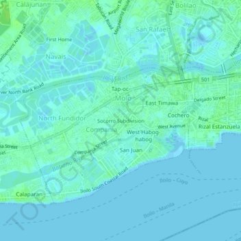 Mappa topografica Socorro Subdivision, altitudine, rilievo