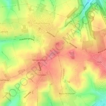 Mappa topografica Vrouwenheide, altitudine, rilievo