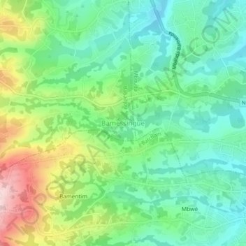 Mappa topografica Bamessingue, altitudine, rilievo