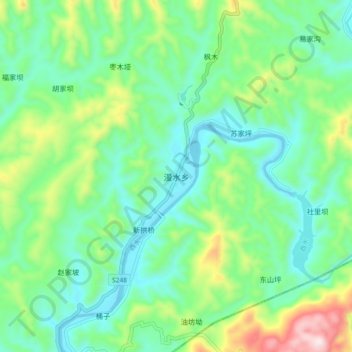 Mappa topografica 漫水乡, altitudine, rilievo