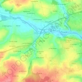 Mappa topografica Le Tertre Failli, altitudine, rilievo