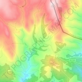 Mappa topografica Montesinho, altitudine, rilievo