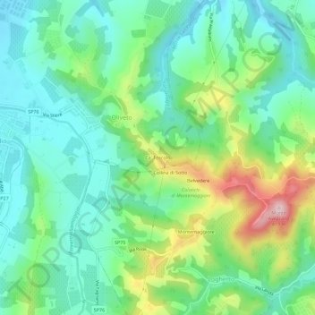 Mappa topografica Ca' Foscolo, altitudine, rilievo