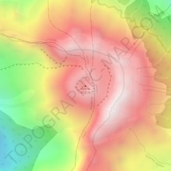 Mappa topografica Galeras, altitudine, rilievo