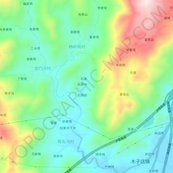 Mappa topografica 阮家塆, altitudine, rilievo