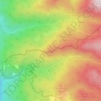Mappa topografica Costa della Bandia, altitudine, rilievo