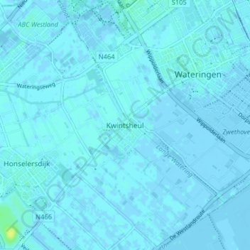 Mappa topografica Kwintsheul, altitudine, rilievo