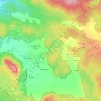 Mappa topografica L'Éclou, altitudine, rilievo