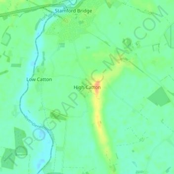 Mappa topografica High Catton, altitudine, rilievo