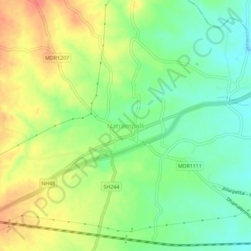 Mappa topografica Natrampalli, altitudine, rilievo