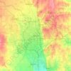 Mappa topografica Wichita, altitudine, rilievo