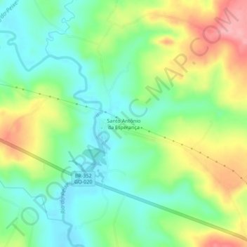 Mappa topografica Santo Antônio da Esperança, altitudine, rilievo