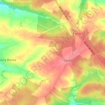 Mappa topografica Les Culots, altitudine, rilievo