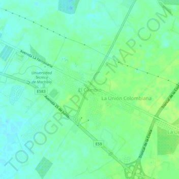 Mappa topografica El Cambio, altitudine, rilievo