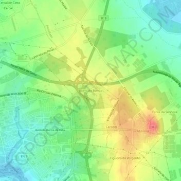 Mappa topografica Bairro do Barrão, altitudine, rilievo
