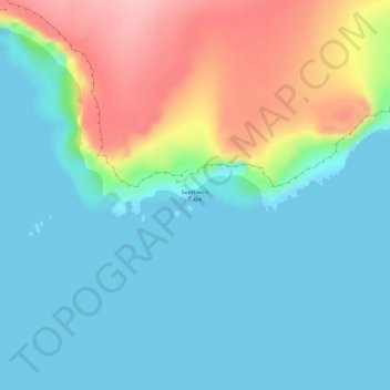 Mappa topografica Southwest Cape, altitudine, rilievo